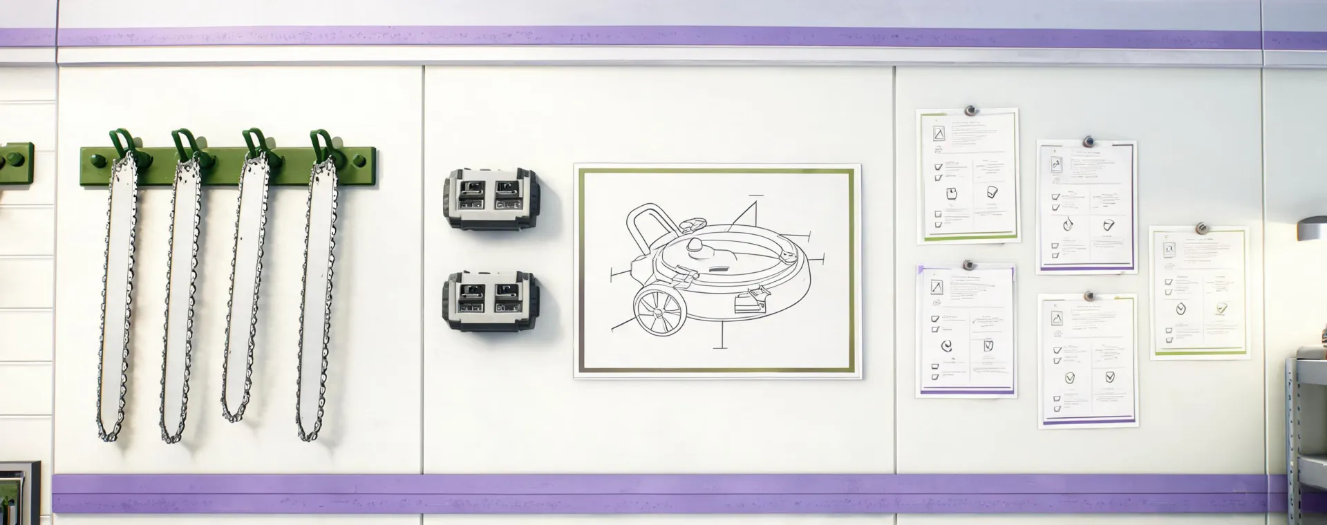 Stihl outdoor tool planning wall