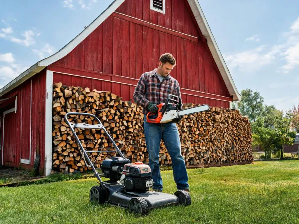 Rural landowner maintaining a property